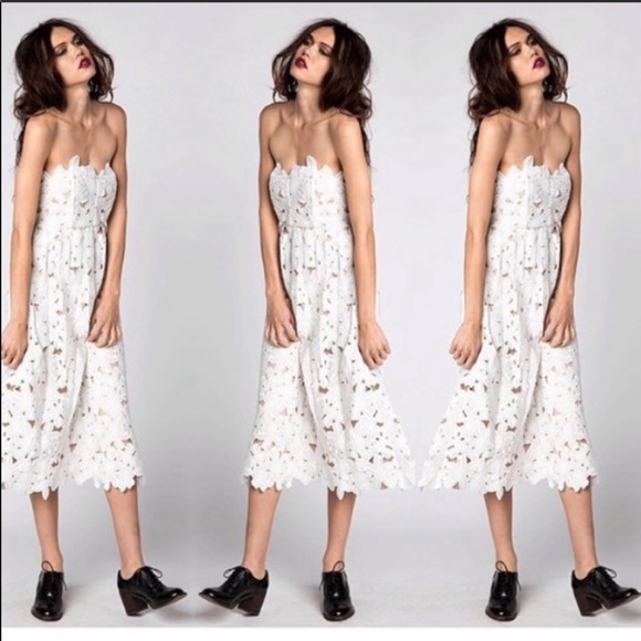 Stone Cold Fox white lace sleeveless midi dress - Picture 2 of 12